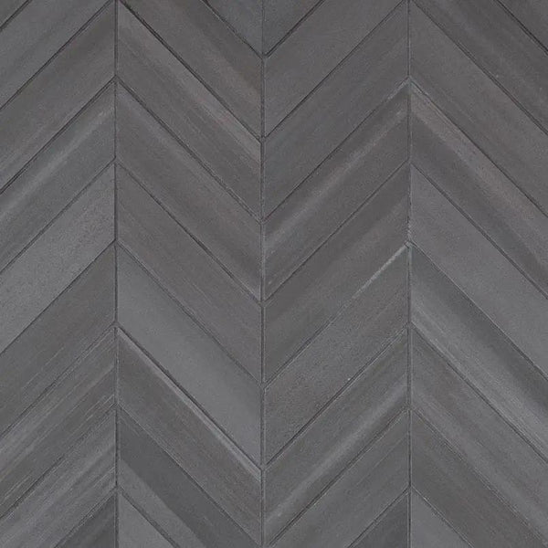 Watercolor Graphite Matte Chevron Marble Look Porcelain Mosaics