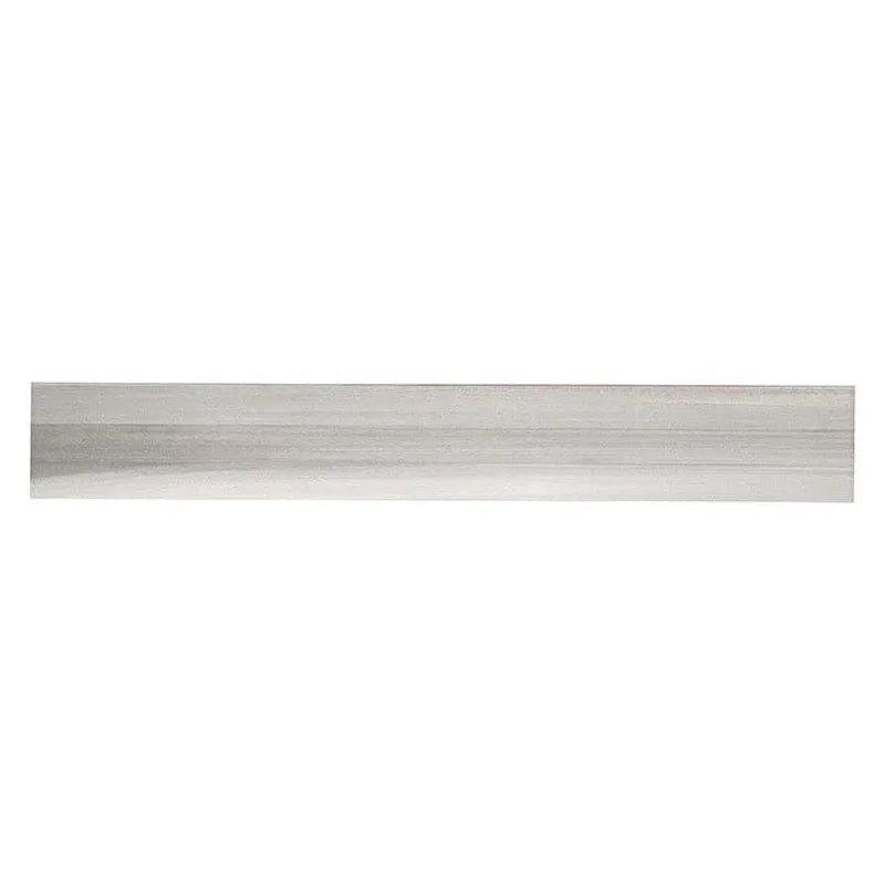 Watercolor Grigio Matte Bullnose Marble Look Porcelain Moldings 3.5x24 close up