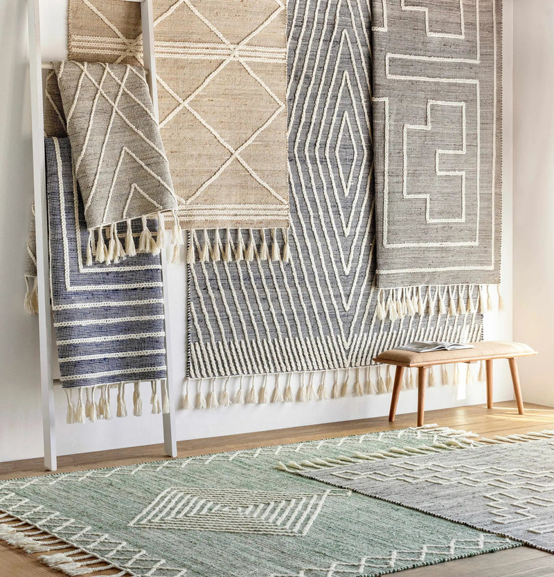 Aditya Tasseled Jute&Wool Carpet - Clearance by Boutique Rugs