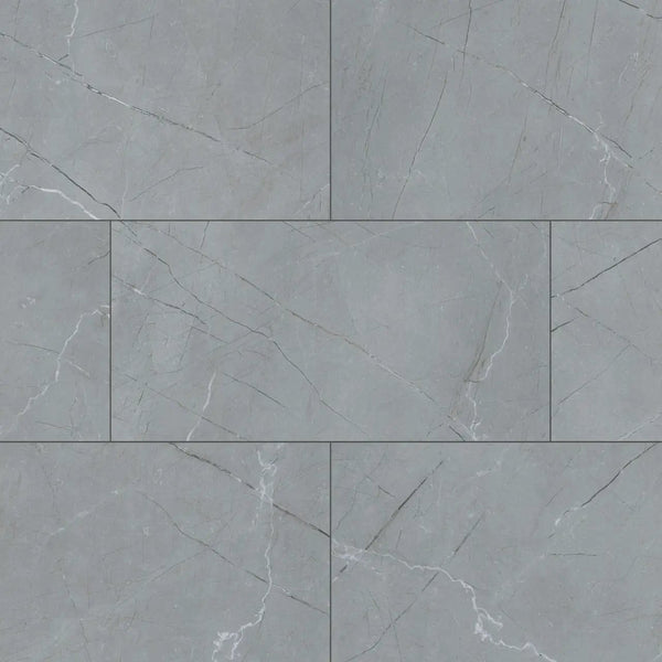 Aylana Gris Matte Marble Look Porcelain Tiles 12x24