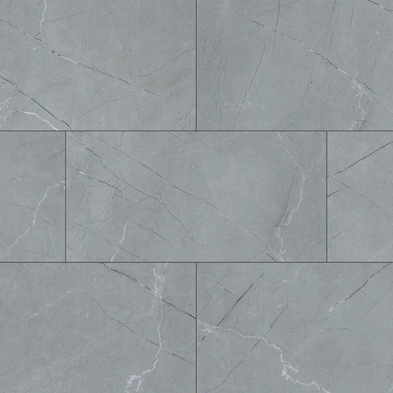 Aylana Gris Matte Marble Look Porcelain Tiles 12x24 close up