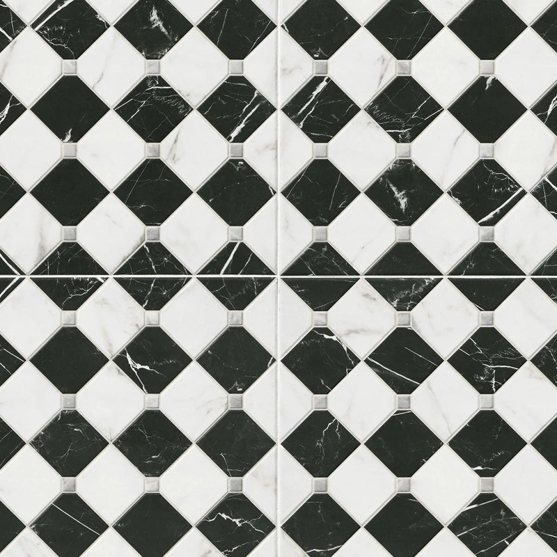 Casa Tuxedo Matte Porcelain Tiles 17x17 close up