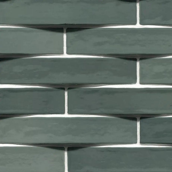 Olive Glossy Ceramic Mosaics 2x10