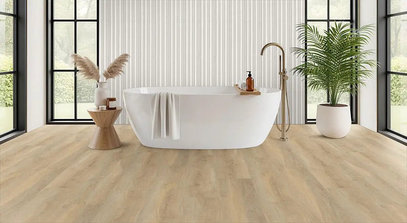 Pearl Satin Porcelain Mosaics 7x16 in a finished room