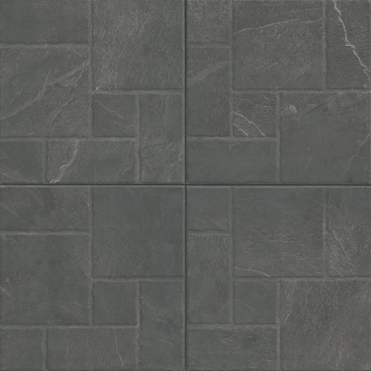 Marlu Nero Matte Slate Look Porcelain Tiles 18x18 by MSI Surfaces