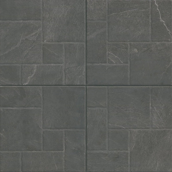Marlu Nero Matte Slate Look Porcelain Tiles 18x18