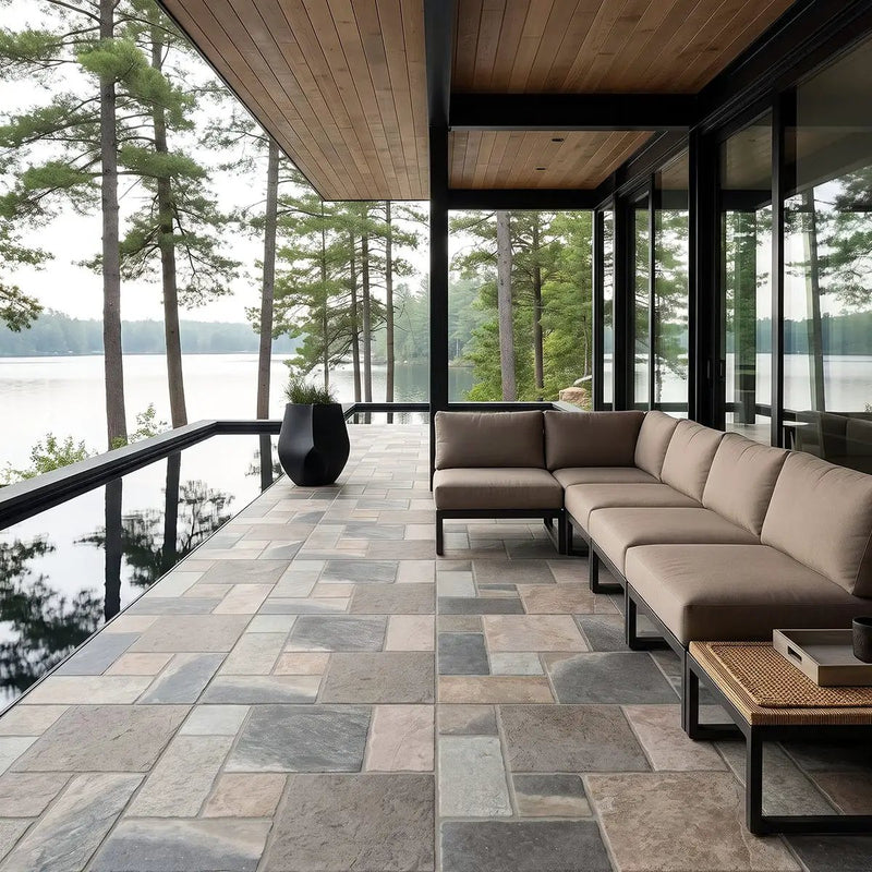 Marlu River Drift Matte Slate Look Porcelain Tiles 18x18 by MSI Surfaces