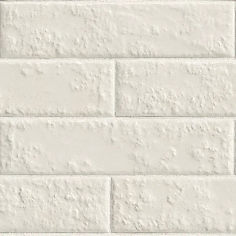 Mattonella Neve Matte Porcelain Mosaics 2.5x10 close up