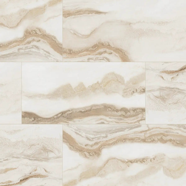 Exotika Nebula Almond Polished Marble Look Porcelain Tiles 24x48
