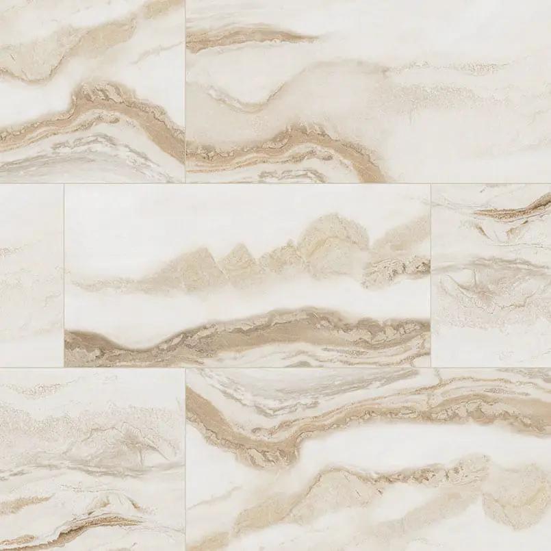 Exotika Nebula Almond Polished Marble Look Porcelain Tiles 24x48 close up
