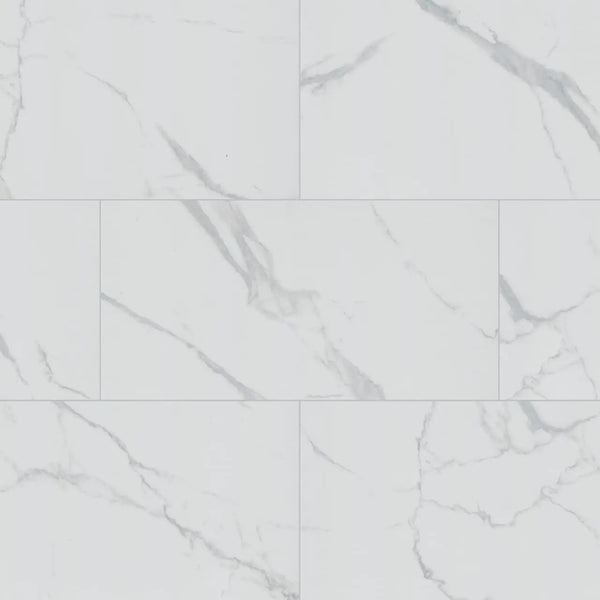 Roman Statuario Matte Marble Look Porcelain Tiles 12x24