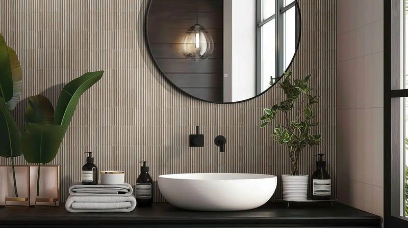 Abedul Matte Porcelain Mosaics 4.5x9 in a finished room