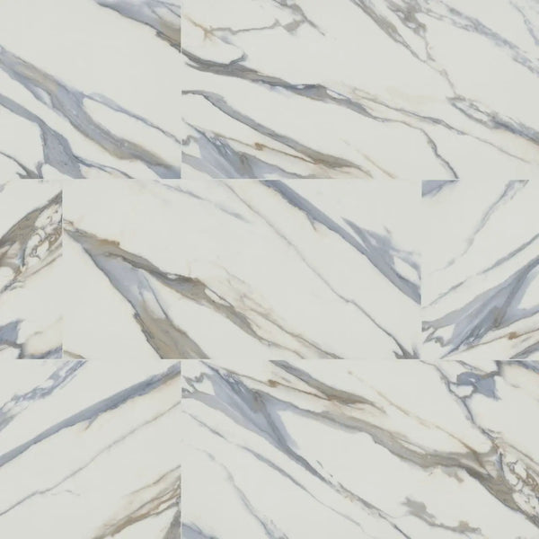 Valesia Azula Polished Marble Look Porcelain Tiles 24x48