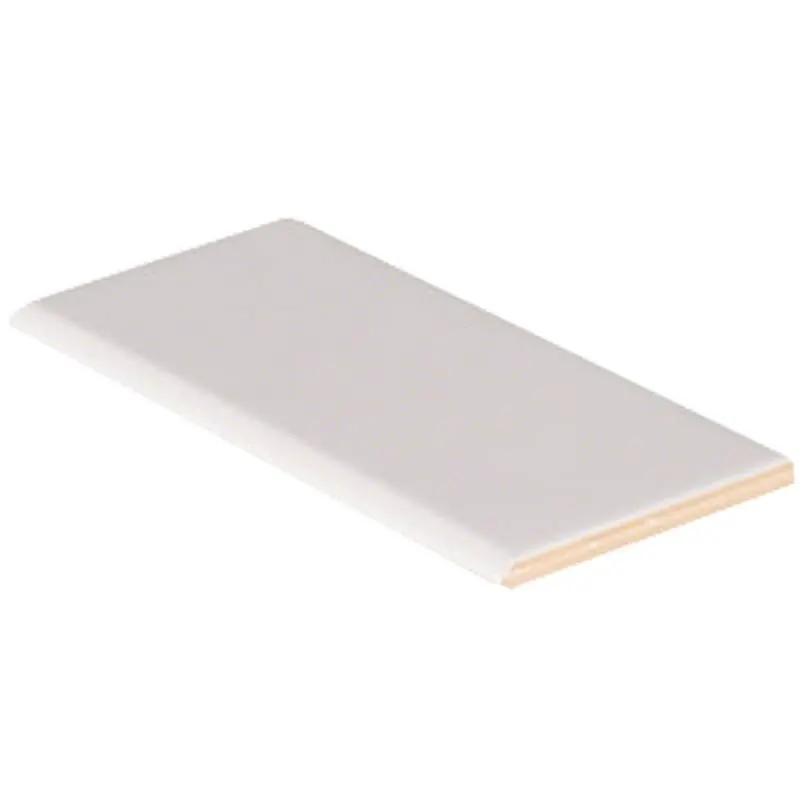 Domino White Glossy Bullnose Porcelain Mosaics 3x6 close up