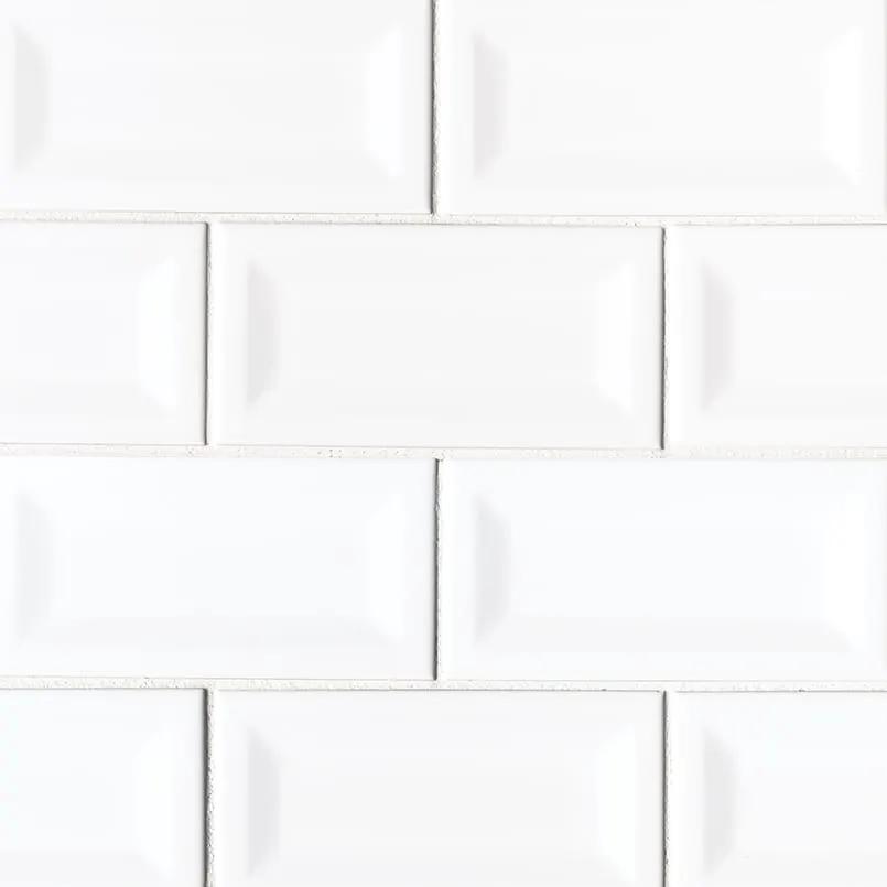 Domino White Glossy Porcelain Mosaics 3x6 0.31 inch by MSI Surfaces