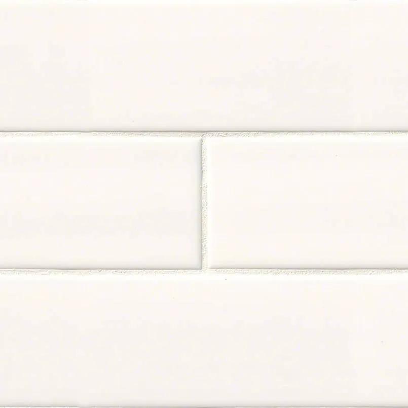 Domino White Glossy Porcelain Mosaics 4x16 by MSI Surfaces