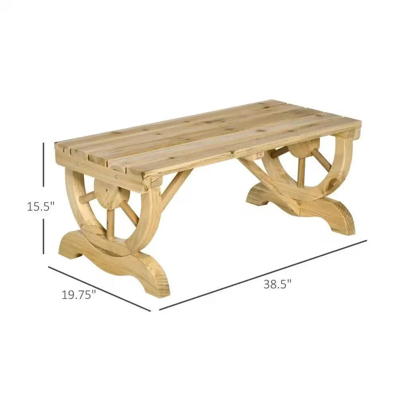 Outdoor Farmhouse Patio Backyard 2-Person Garden Bench in Natural Finish by HomePacific