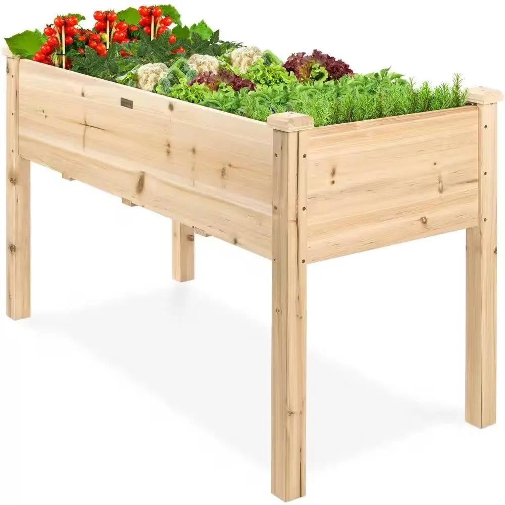 Outdoor 4-ft x 2-ft Fir Wood Raised Garden Bed Planter Box by HomePacific
