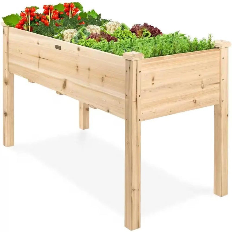 Outdoor 4-ft x 2-ft Fir Wood Raised Garden Bed Planter Box by HomePacific