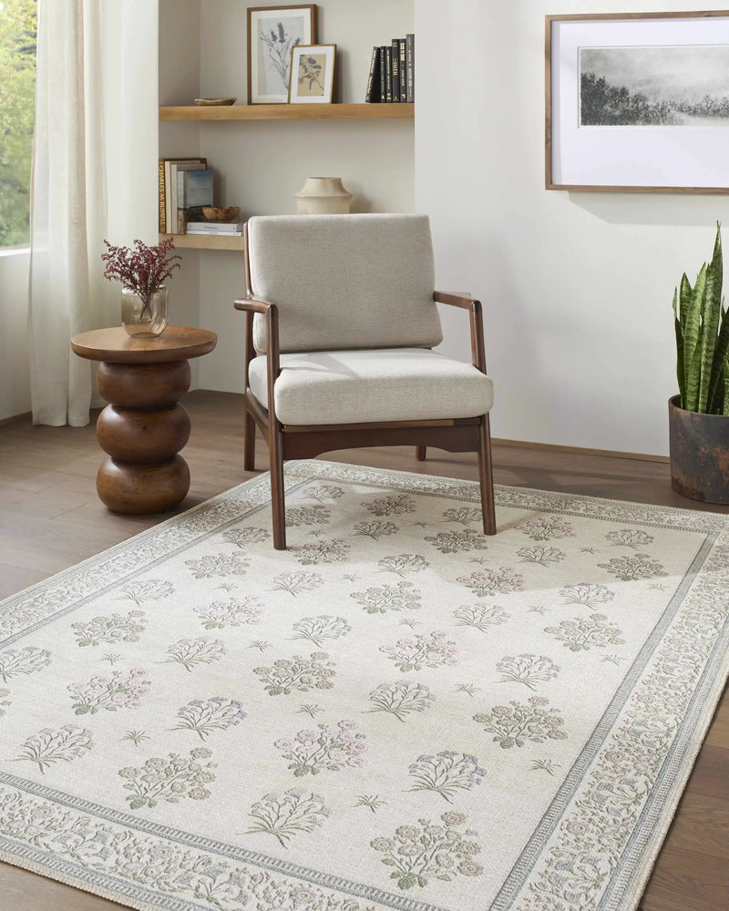 Aquene Ivory Washable Area Rug by Boutique Rugs