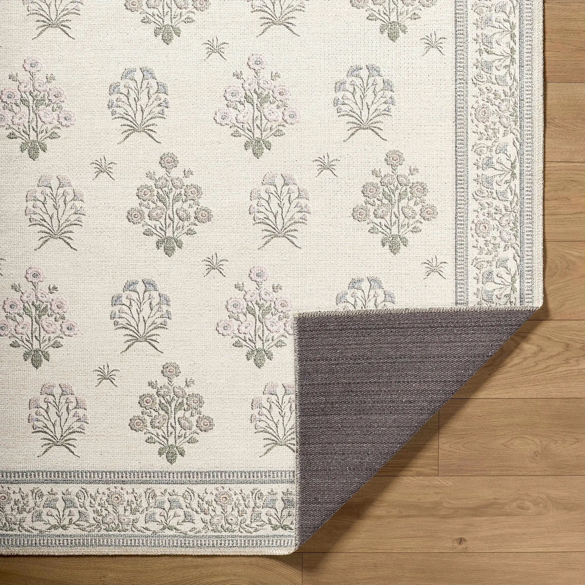 Aquene Ivory Washable Area Rug by Boutique Rugs