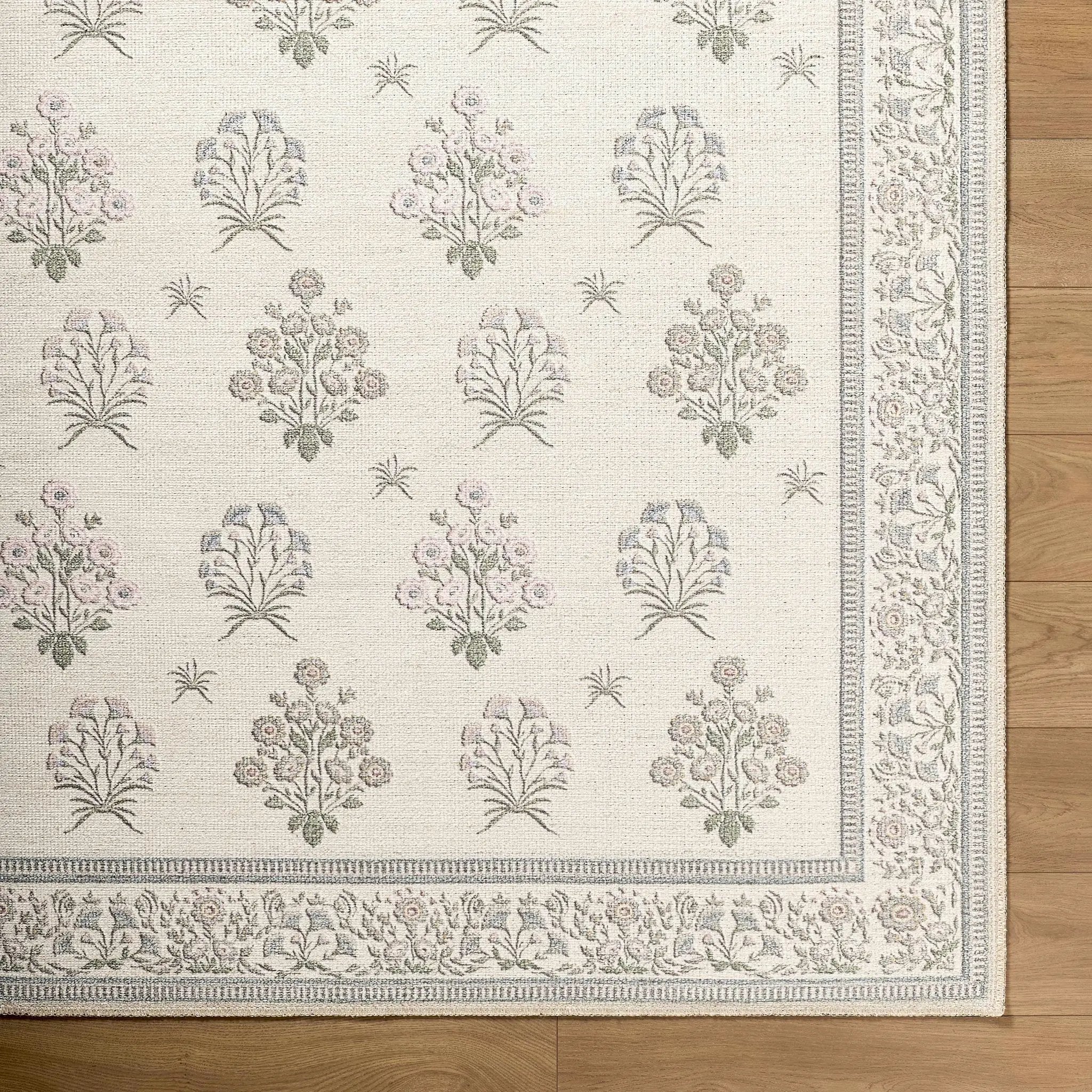 Aquene Ivory Washable Area Rug by Boutique Rugs