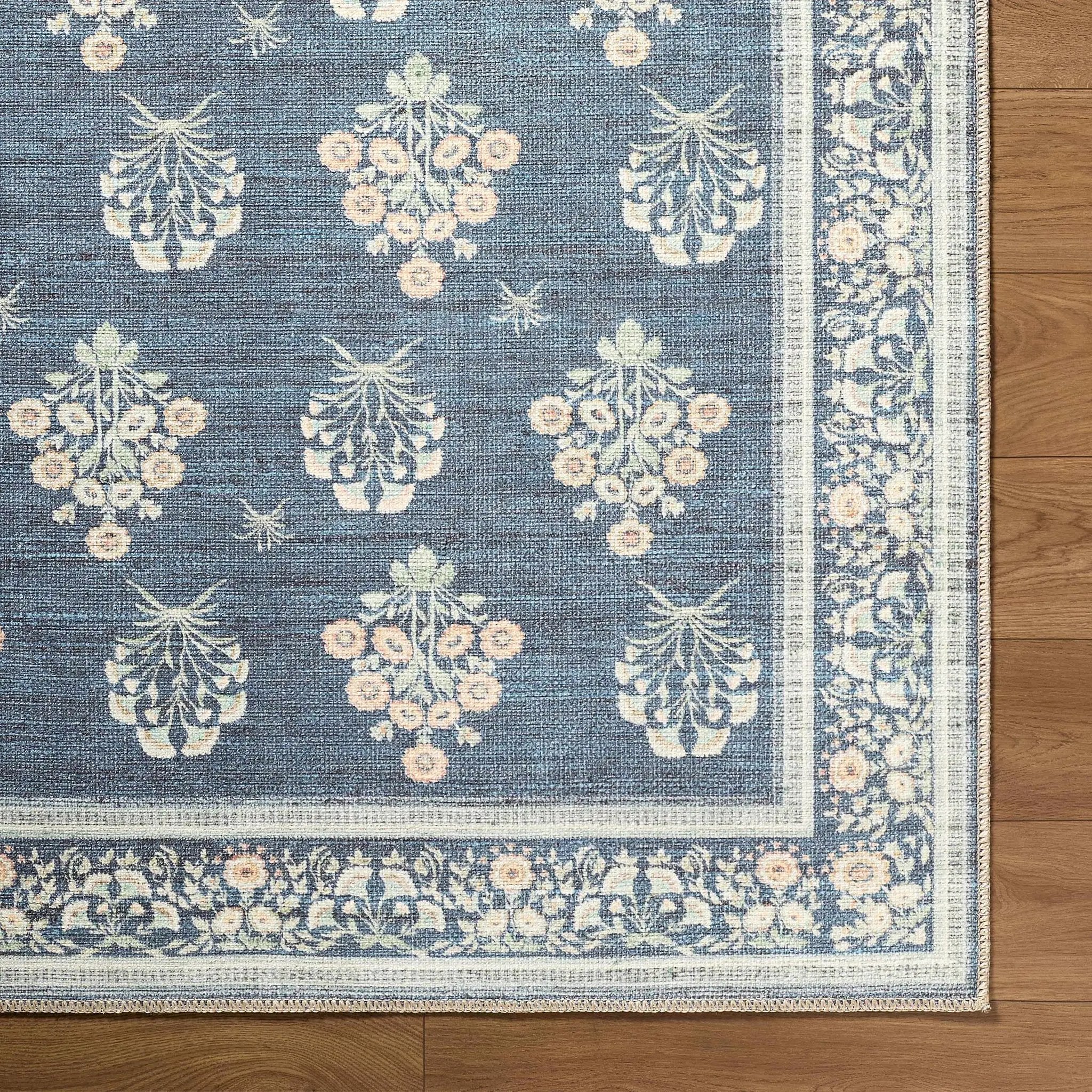 Aquene Denim Washable Area Rug by Boutique Rugs