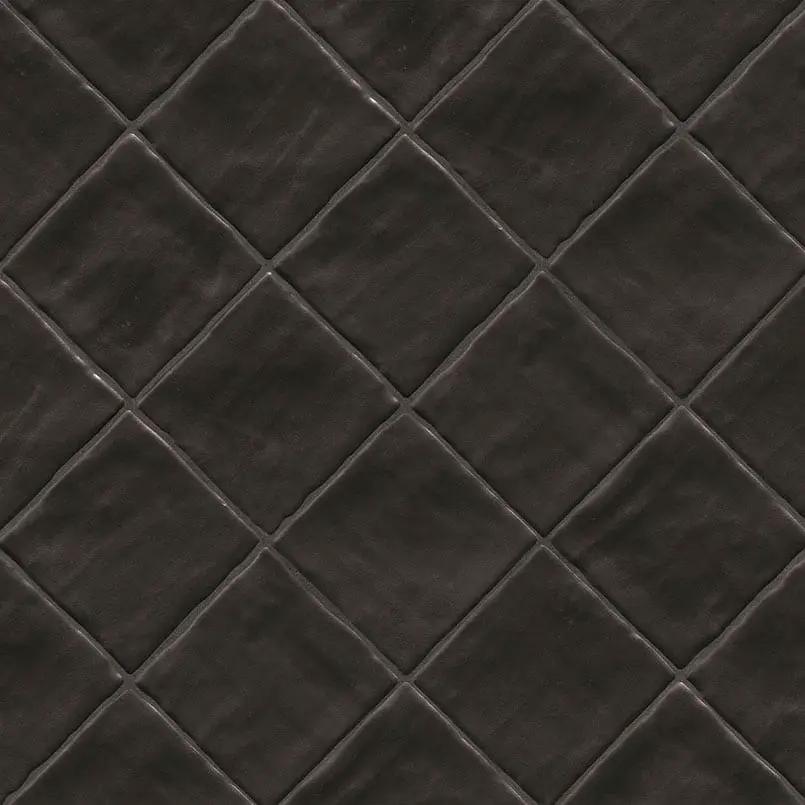 Zest Midnight Tile 4x4 Satin Ceramic Mosaics angled view