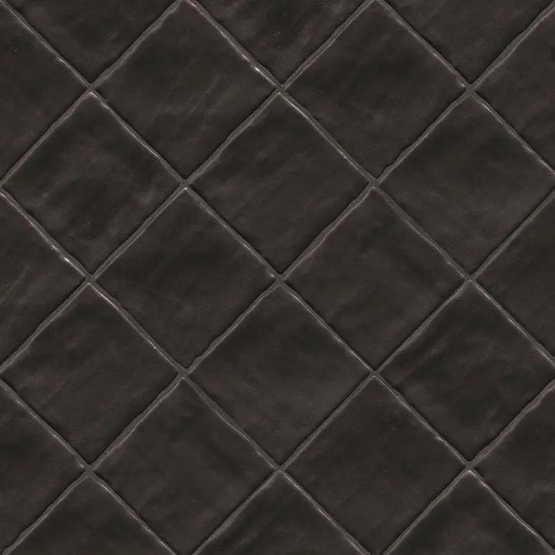 Zest Midnight Tile 4x4 Satin Ceramic Mosaics angled view