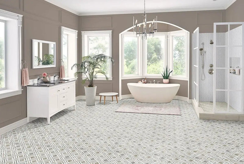 Zest Star Tile 4x4 Satin Ceramic Mosaics in a finished room