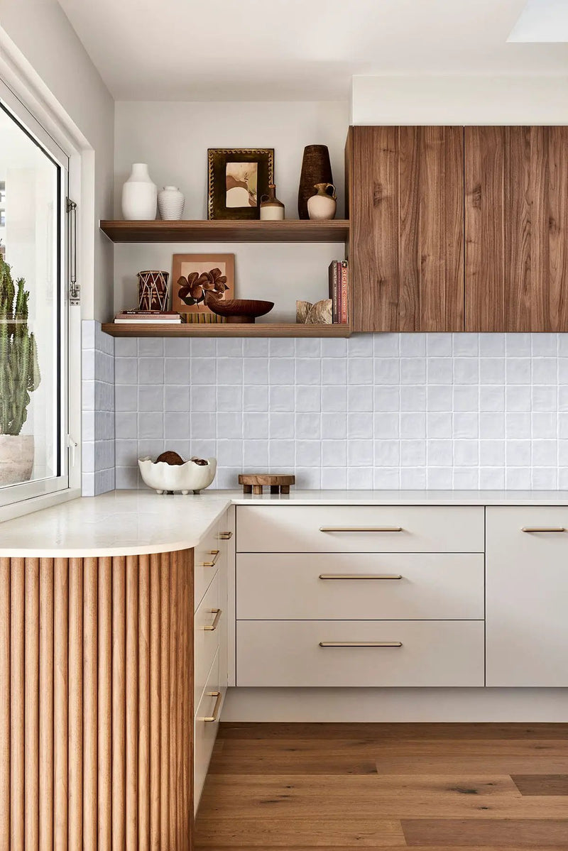 Zest Star Tile 4x4 Satin Ceramic Mosaics in a finished room