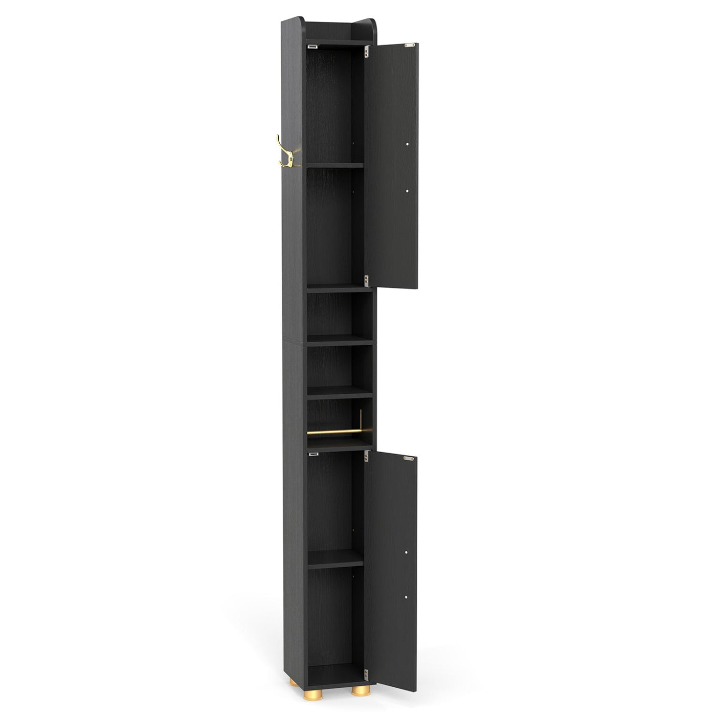 Narrow Bathroom Storage Cabinet with Shelves & Paper Holder by DirectDeals