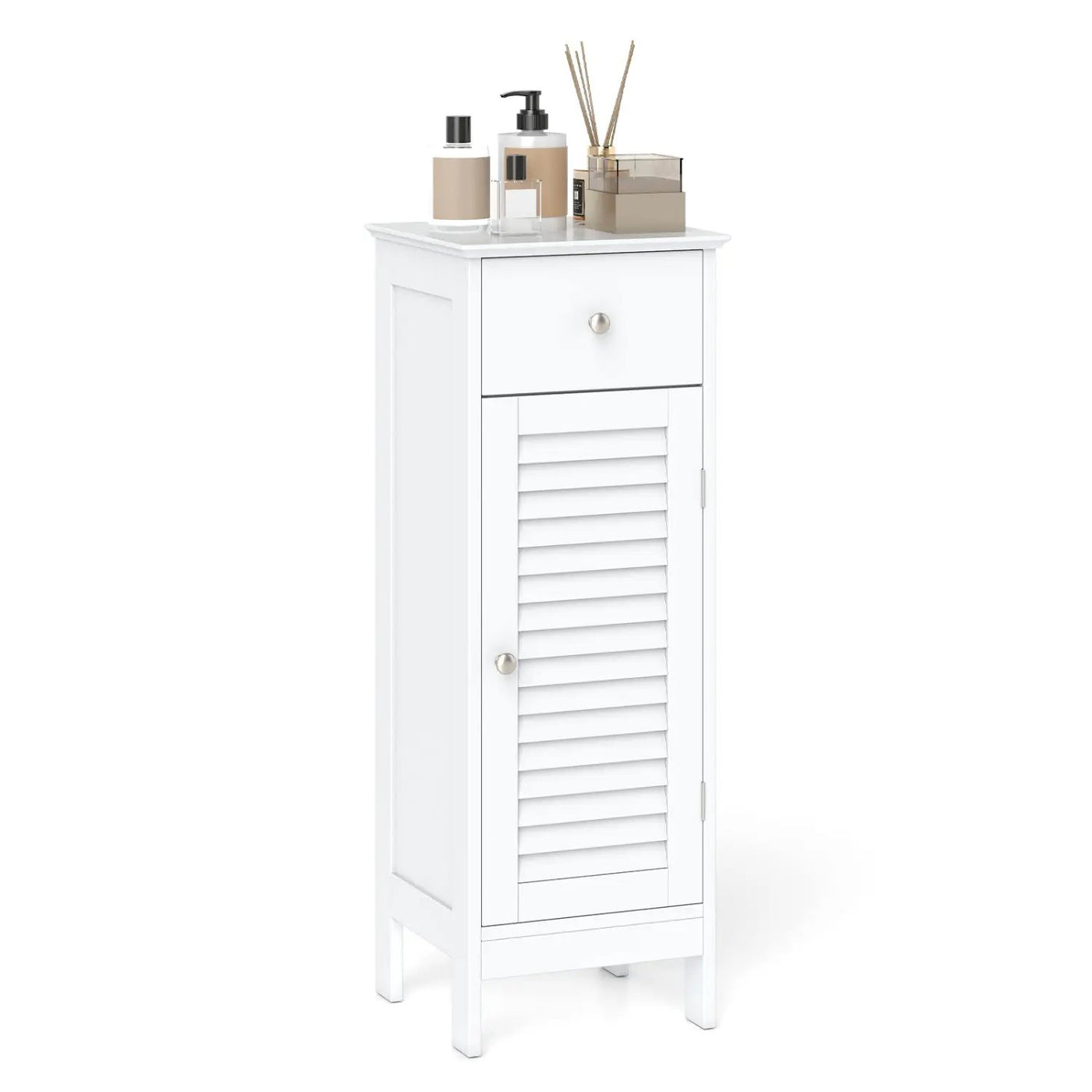 Narrow Bathroom Storage Cabinet with Adjustable Shelf & Drawer by DirectDeals