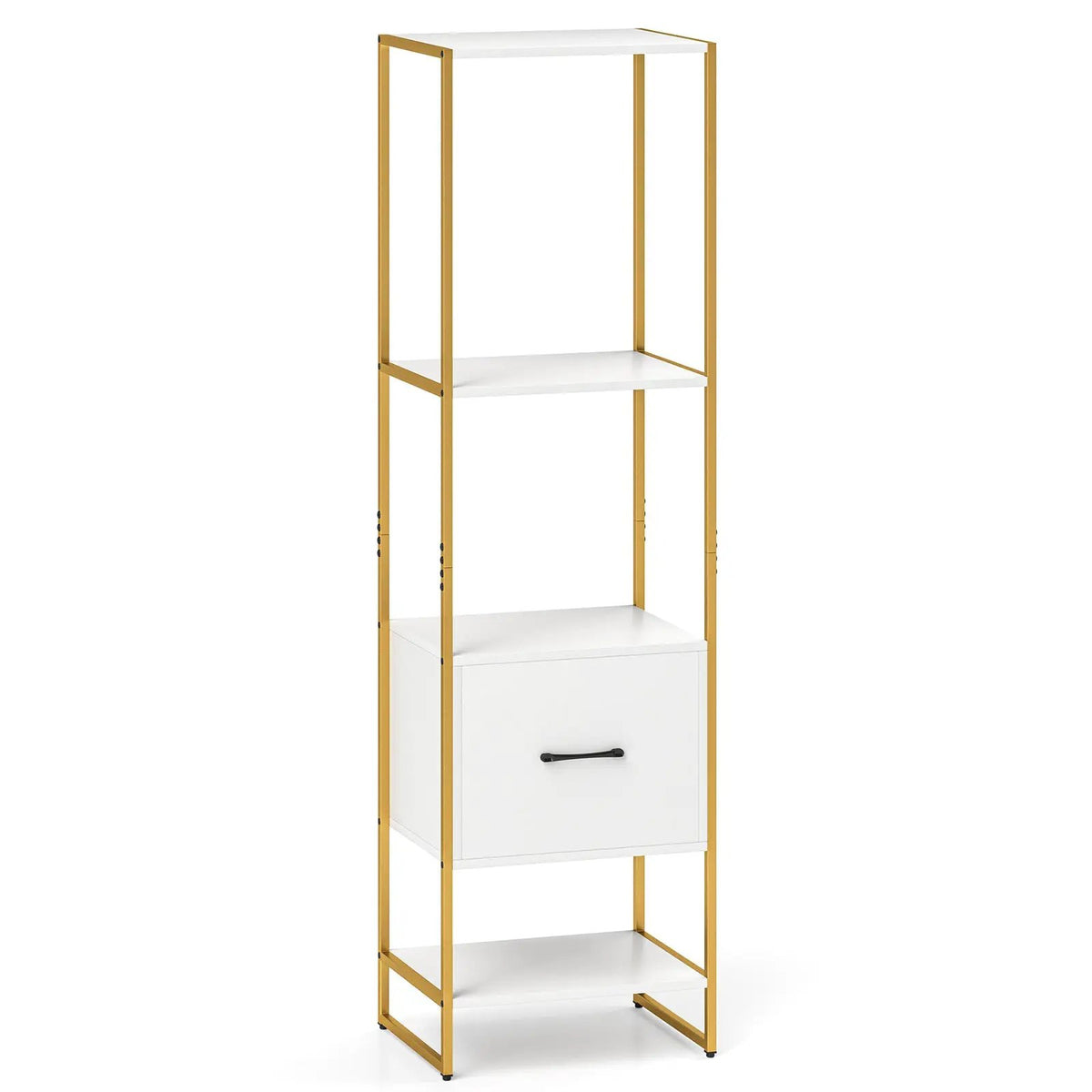 5-Tier Narrow Bookcase with 4 Open Shelves and Storage Drawer by DirectDeals
