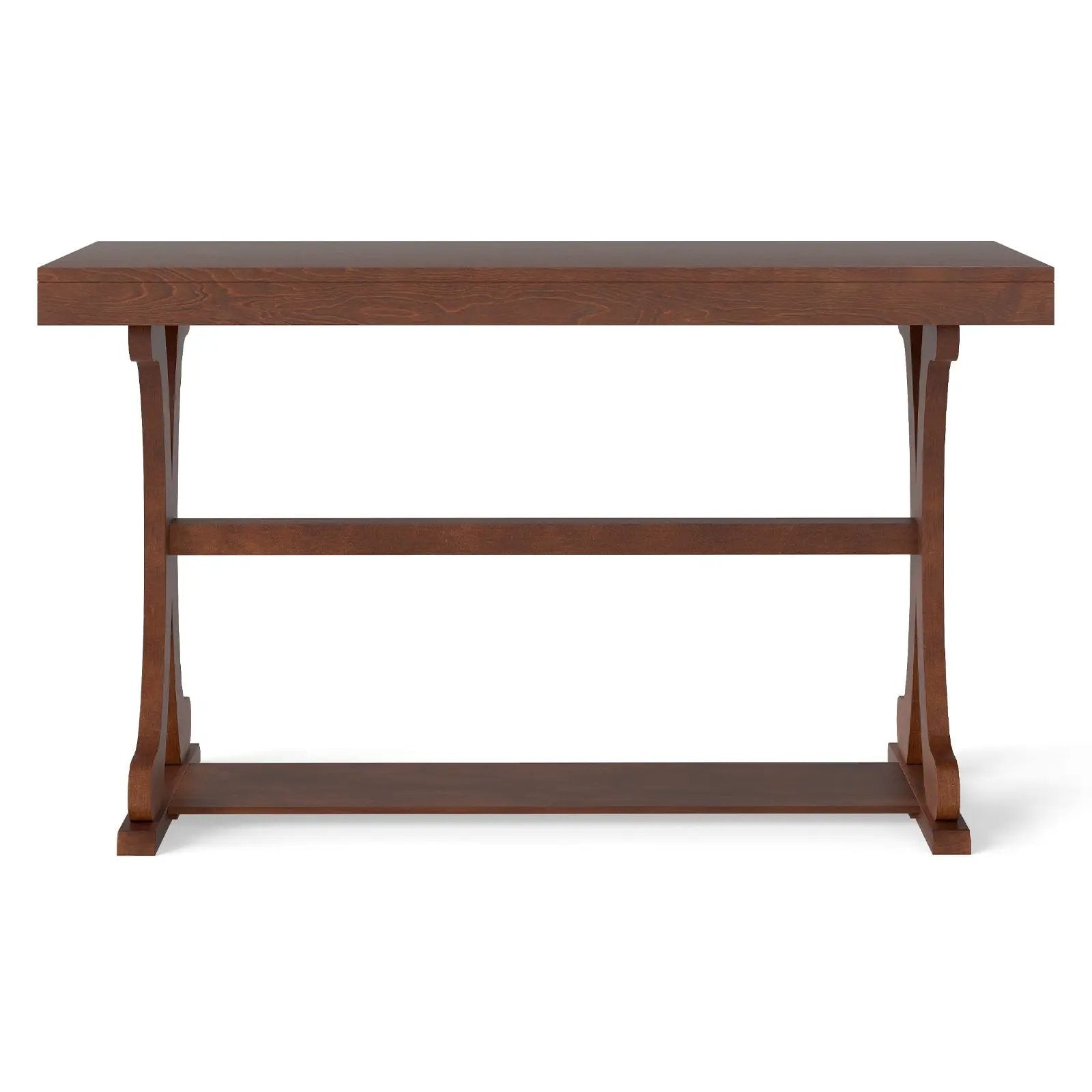 Narrow Console Table Vintage 52 Inch Long with Open Storage Shelf by DirectDeals