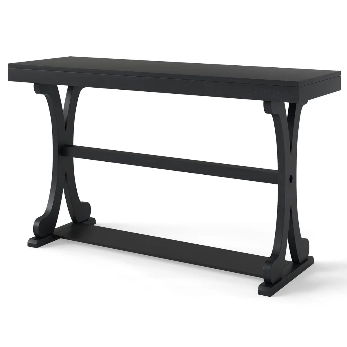 Narrow Console Table Vintage 52 Inch Long with Open Storage Shelf by DirectDeals