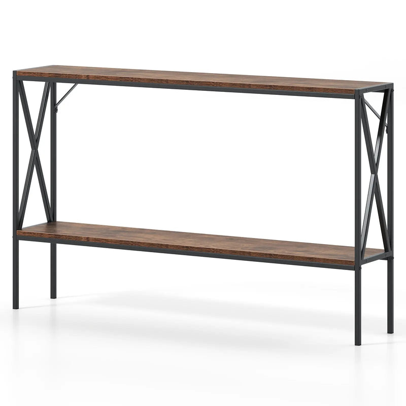 Narrow Console Table 2-Tier Entryway Table with Storage by DirectDeals