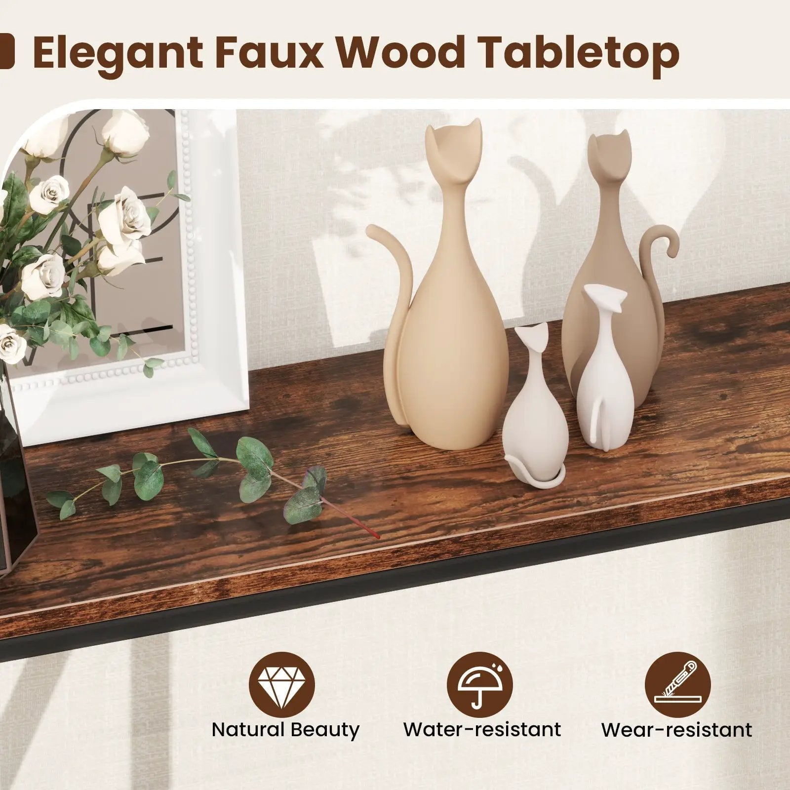 Narrow Console Table 2-Tier Entryway Table with Storage by DirectDeals