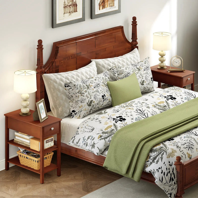 3-Tier Narrow End Table with Drawer and Storage Shelves by DirectDeals