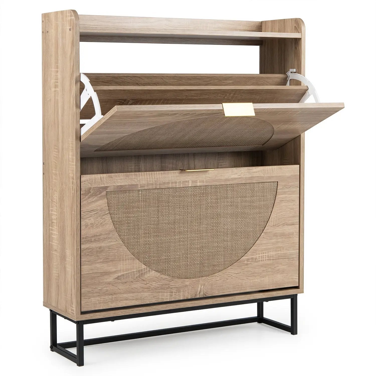 Narrow Shoe Storage Cabinet with Flip Drawers & Shelves by DirectDeals