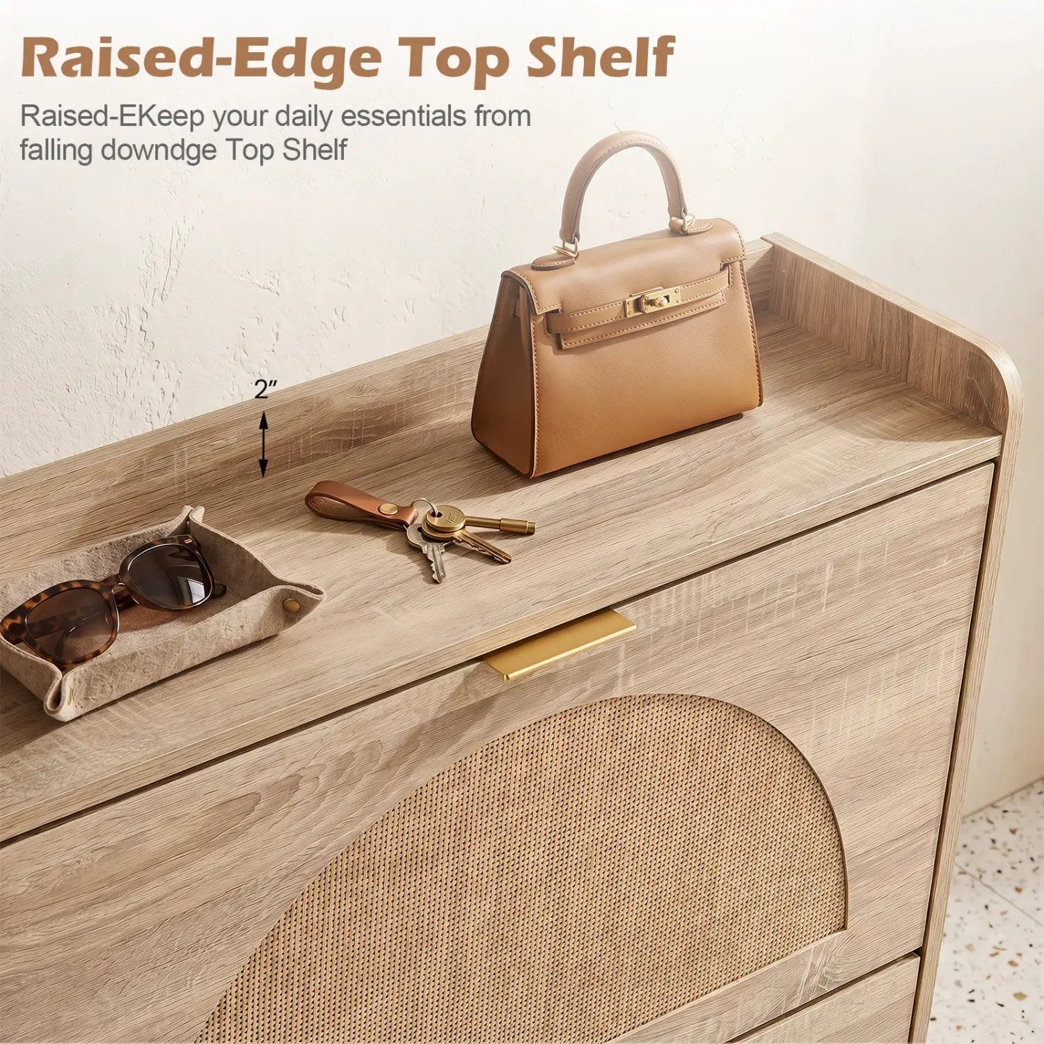 Narrow Shoe Storage Cabinet with Flip Drawers & Shelves by DirectDeals