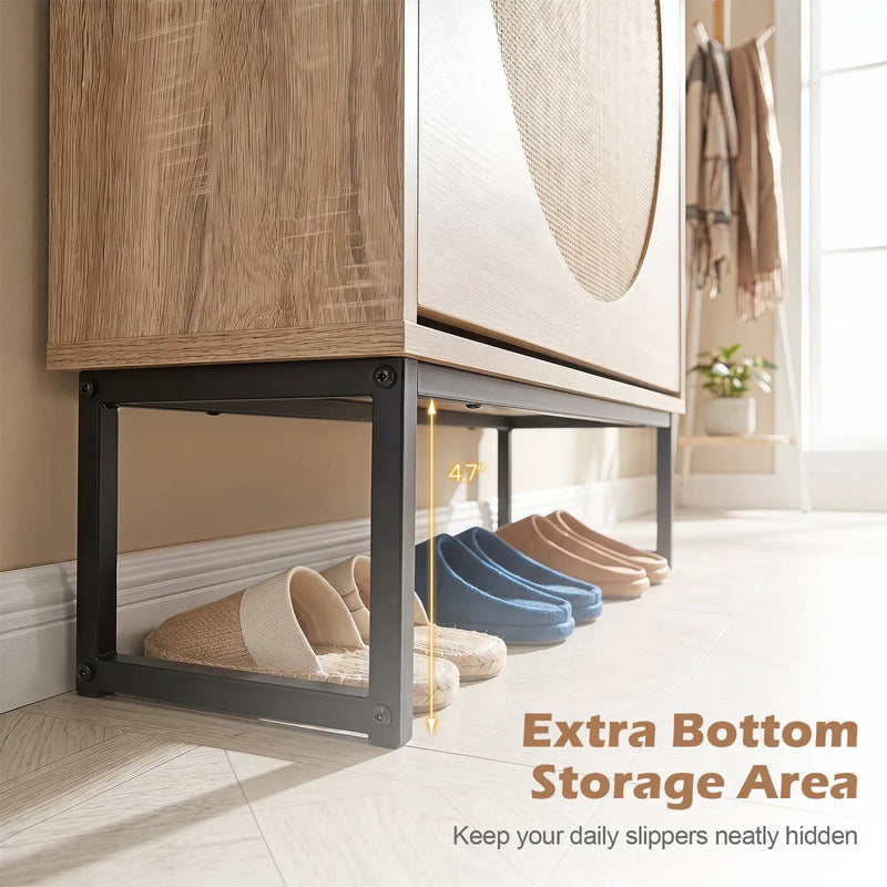 Narrow Shoe Storage Cabinet with Flip Drawers & Shelves by DirectDeals