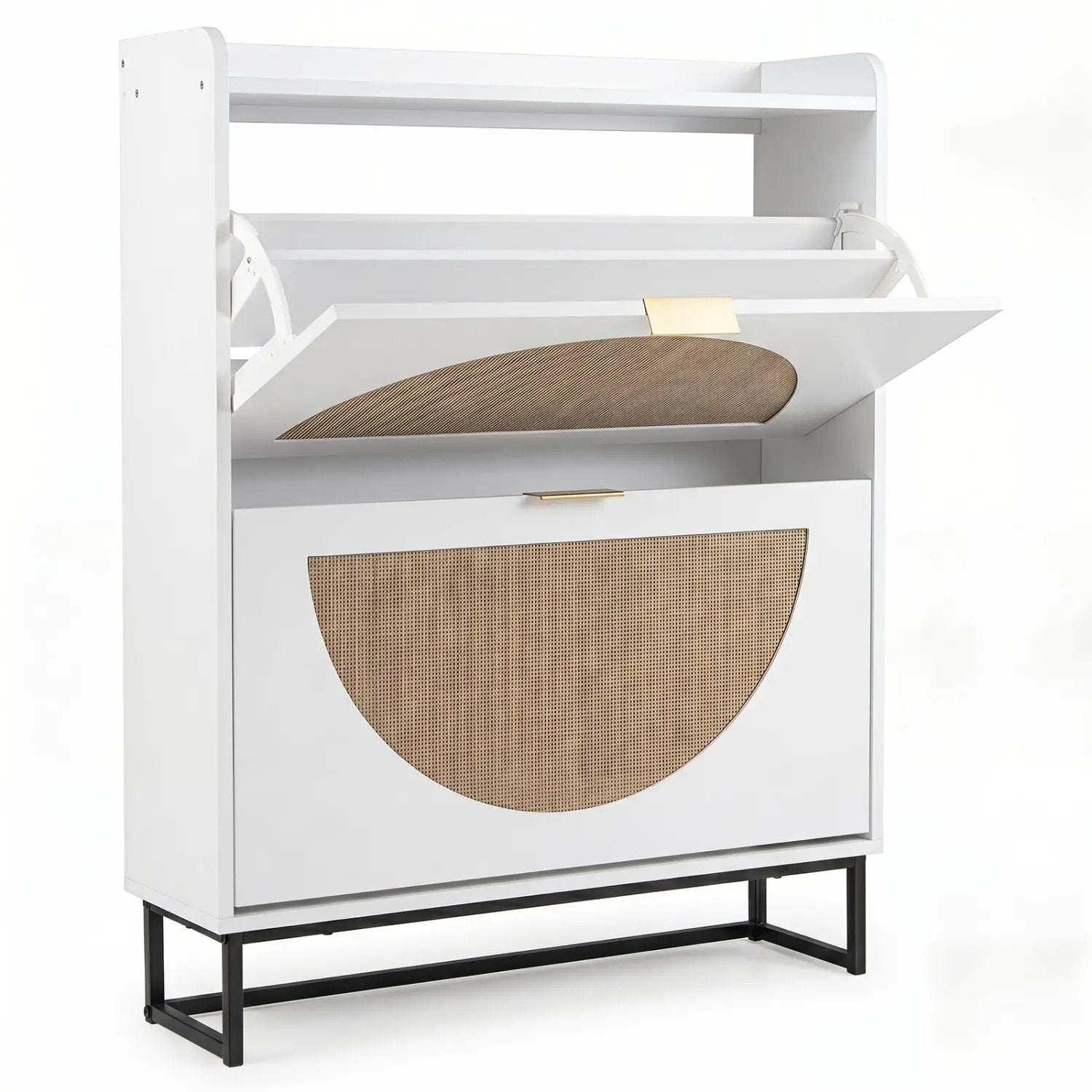 Narrow Shoe Storage Cabinet with Flip Drawers & Shelves by DirectDeals