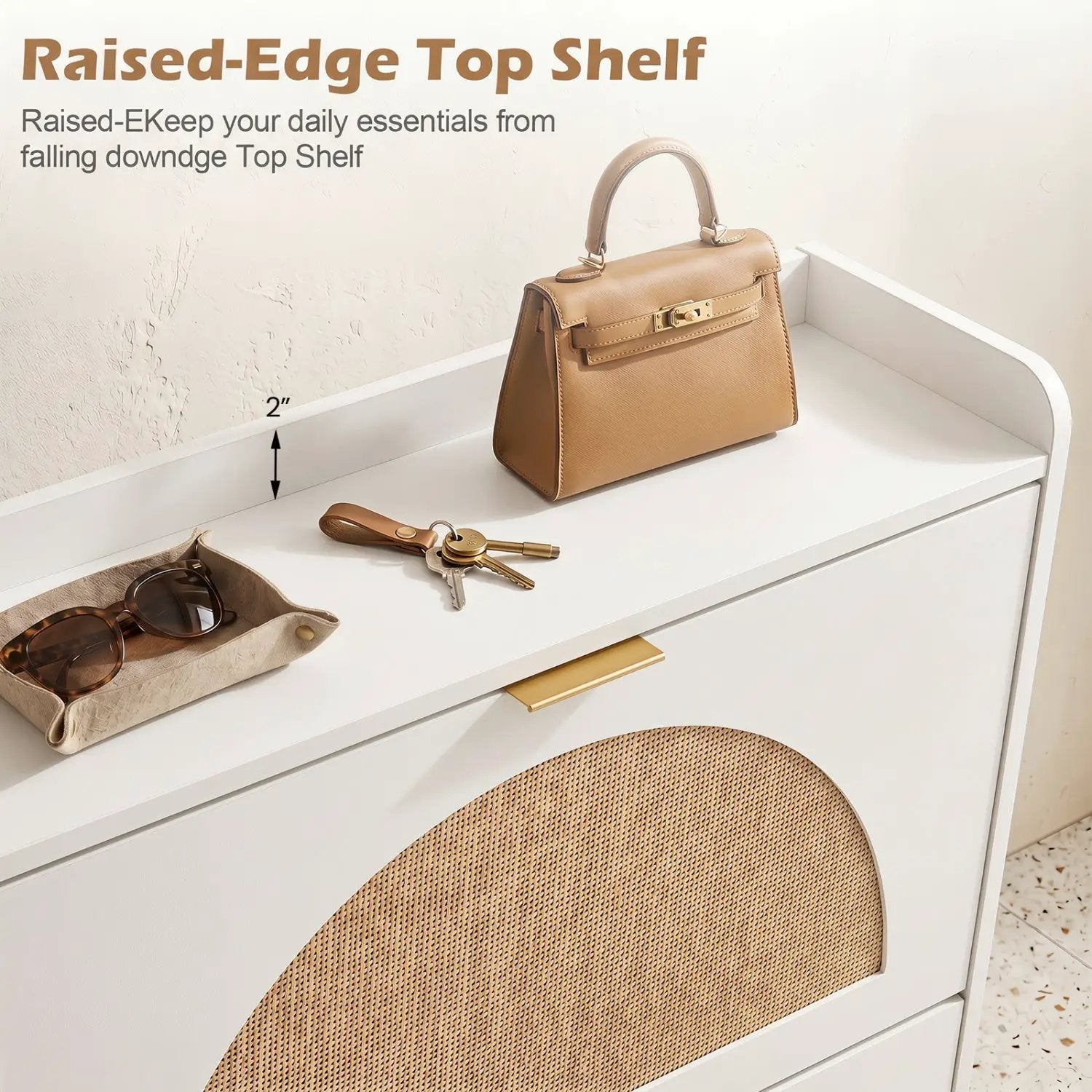 Narrow Shoe Storage Cabinet with Flip Drawers & Shelves by DirectDeals