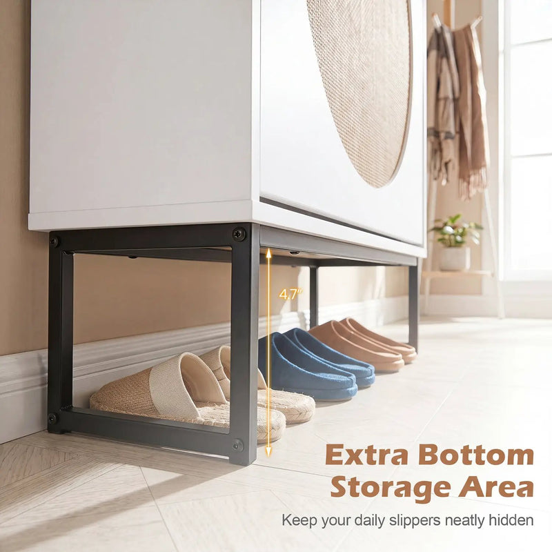 Narrow Shoe Storage Cabinet with Flip Drawers & Shelves by DirectDeals