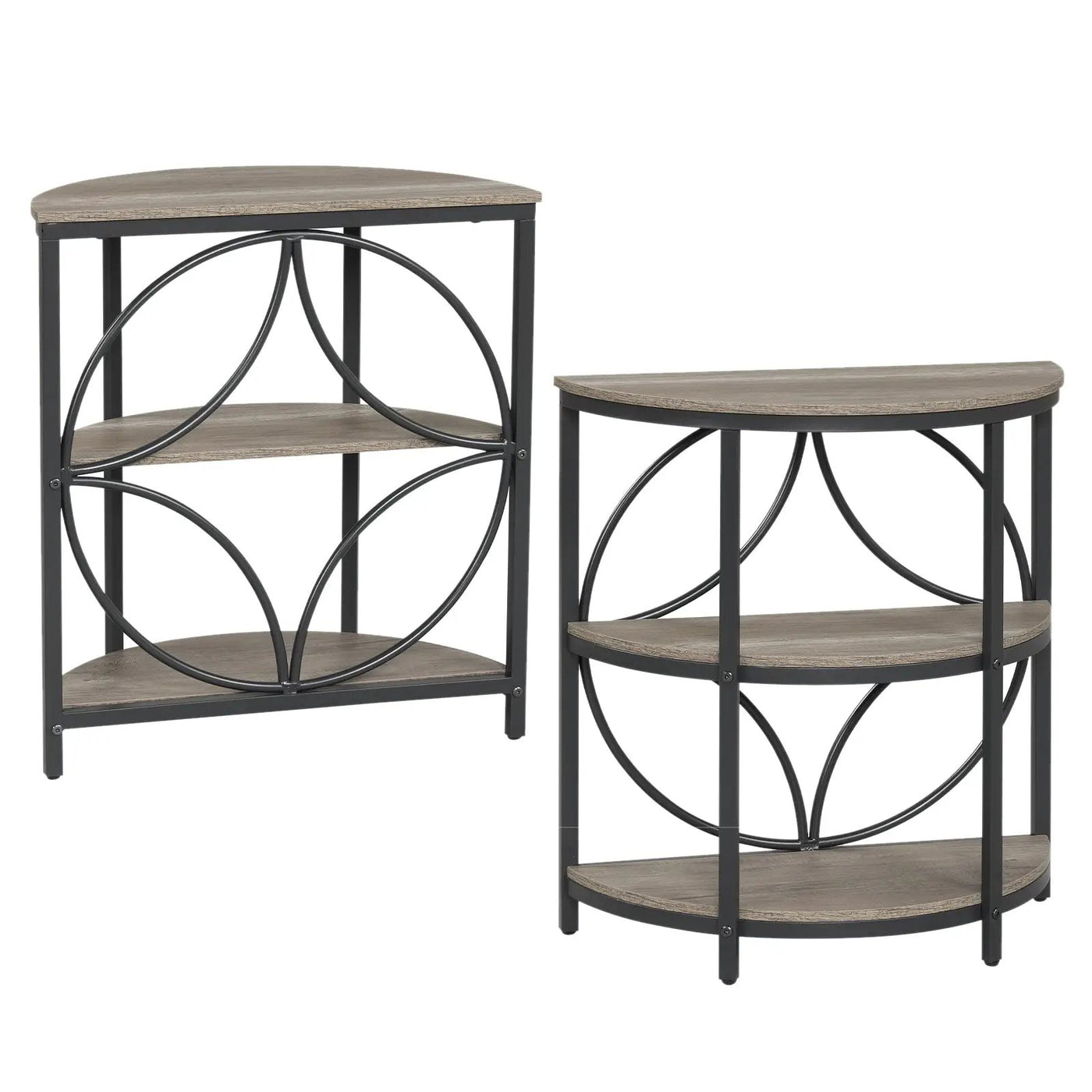 Narrow Side Table with Study Metal Frame and Storage Shelves by DirectDeals