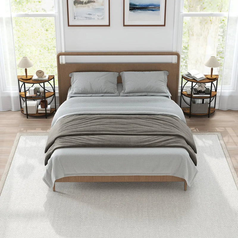 Narrow Side Table with Study Metal Frame and Storage Shelves by DirectDeals