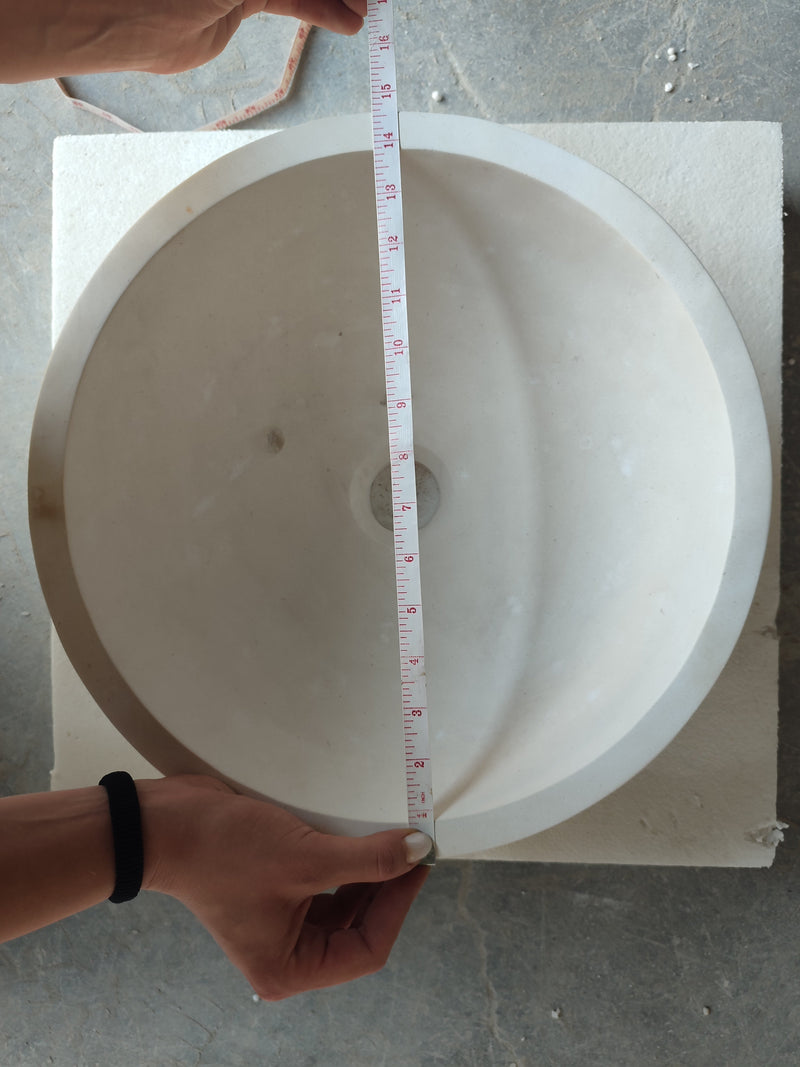 Natural Stone Classic Limestone Vessel Sink (D)15" (H)6" by GobekDesign