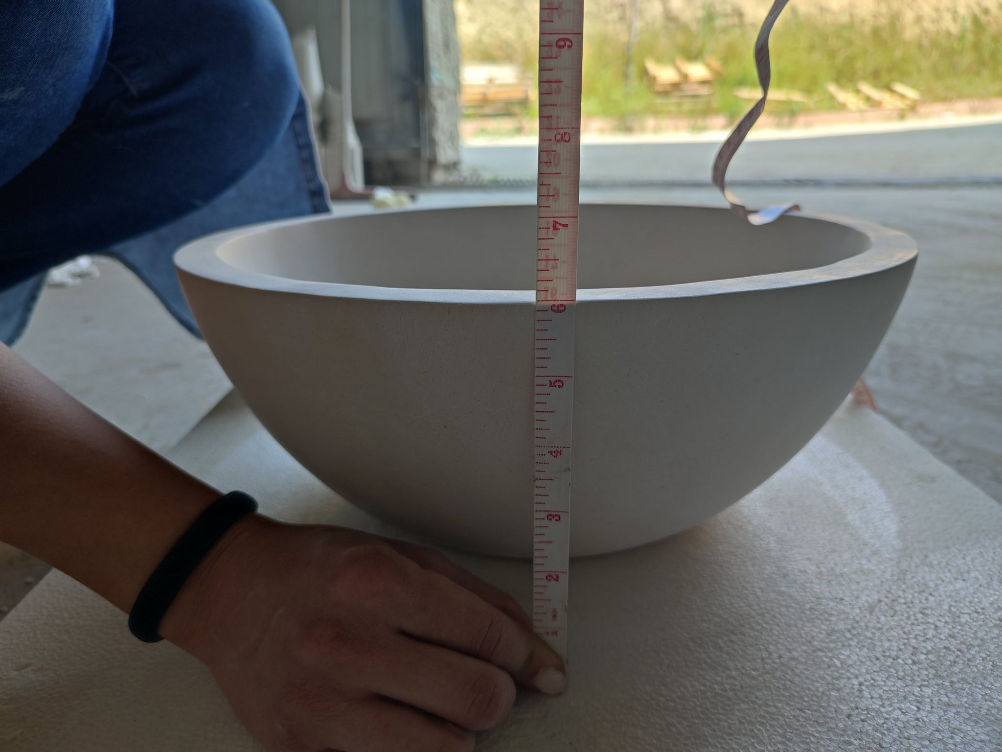Natural Stone Classic Limestone Vessel Sink (D)15" (H)6" by GobekDesign