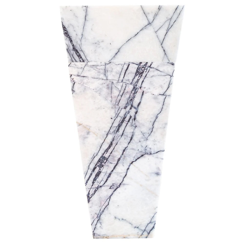 Turkish White Marble Sculptural Pedestal Cone Shaped Sink - Hand Polished 16x16x36 by GobekDesign